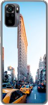 Geschikt voor Xiaomi Redmi Note 10 hoesje - Druk verkeer rondom de Flatiron Building - Siliconen Telefoonhoesje