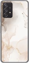 Geschikt voor Samsung Galaxy A33 5G hoesje - Marmer print - Bruin - Lijn - Siliconen Telefoonhoesje