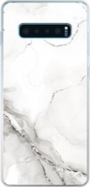 Geschikt voor Samsung Galaxy S10 Lite hoesje - Marmer print - Wit - Patronen - Siliconen Telefoonhoesje