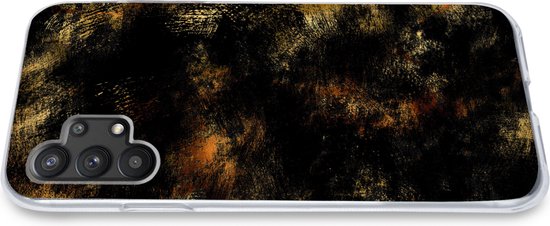 Coque Samsung Galaxy A32 5G - Or - Peinture - Abstrait - Zwart - Coque de téléphone en Siliconen