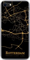 Geschikt voor iPhone 8 hoesje - Rotterdam - Kaart - Gold - Siliconen Telefoonhoesje