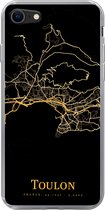 Geschikt voor iPhone 8 hoesje - Toulon - Kaart - Goud - Siliconen Telefoonhoesje