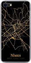 Geschikt voor iPhone 7 hoesje - Nîmes - Kaart - Goud - Siliconen Telefoonhoesje