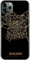 Geschikt voor iPhone 11 Pro Max hoesje - Angers - Kaart - Goud - Siliconen Telefoonhoesje