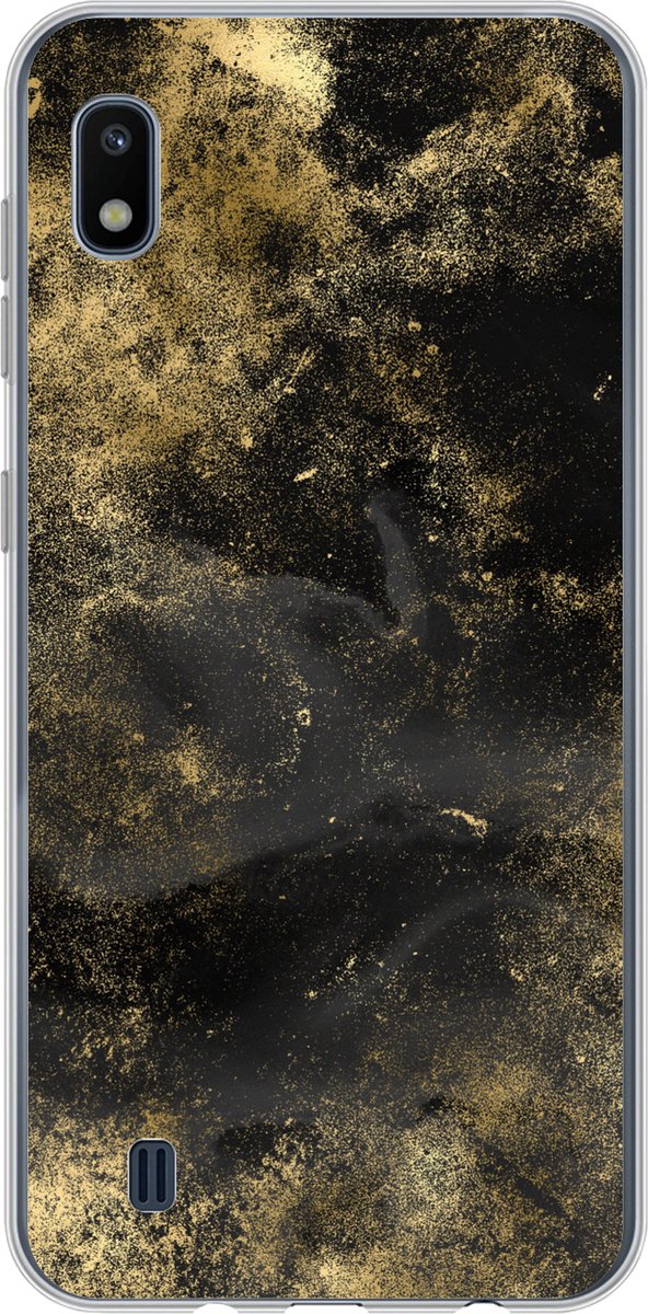 Telefoonhoesje Geschikt voor Samsung Galaxy A10 hoesje - Gold - Luxe - Vintage - Zwart - Siliconen Telefoonhoesje Telefoonhoesje