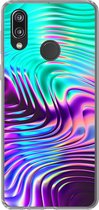 Geschikt voor Huawei P20 Lite (2020) hoesje - Kunst - Golf - Psychedelisch - Siliconen Telefoonhoesje