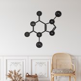 Wanddecoratie |Chocolate Theobromine Molecule decor | Metal - Wall Art | Muurdecoratie | Woonkamer |Zwart| 45x45cm