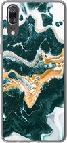 Coque Huawei P20 - Marbre - Aqua - Or - Coque de téléphone en Siliconen