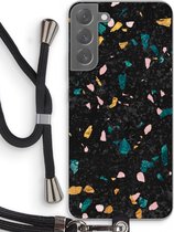 Case Company® - Samsung Galaxy S22 Plus hoesje met Koord - Terrazzo N°10 - Telefoonhoesje met Zwart Koord - Bescherming aan alle Kanten en Over de Schermrand