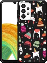 Hoesje Zwart Geschikt voor Samsung Galaxy A33 Winter Hats