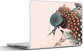 Laptop sticker - 17.3 inch - Pauw - Veren - Vintage - Japans - Scandinavisch - 40x30cm - Laptopstickers - Laptop skin - Cover