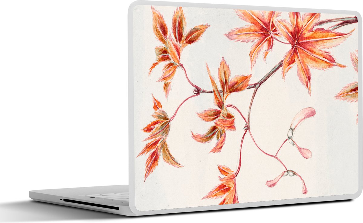 Laptop sticker - 13.3 inch - Vintage - Japanse esdoorn - Bladeren - 31x22,5cm - Laptopstickers - Laptop skin - Cover