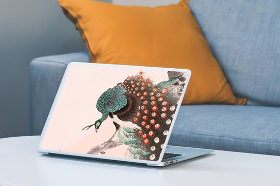Sticker ordinateur portable - 11,6 pouces - Paon - Ressorts - Vintage - Japonais - Scandinave