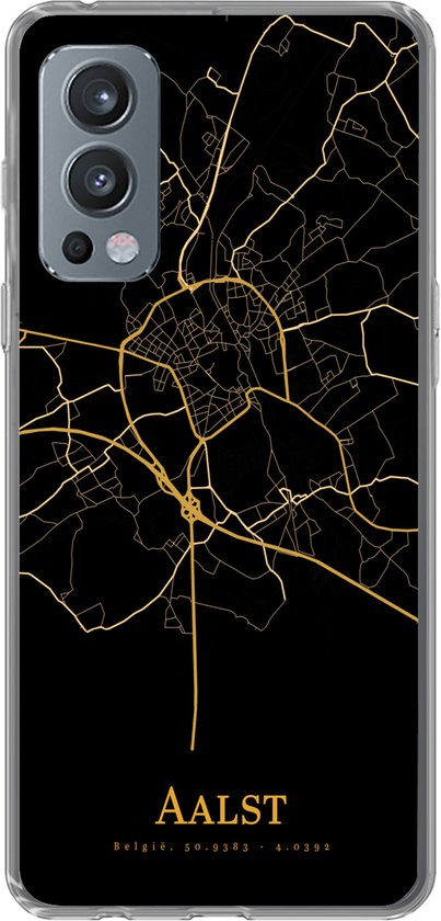 Coque OnePlus Nord 2 5G - Alost - Carte - Or - Coque de téléphone en Siliconen