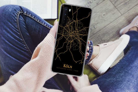 Coque OnePlus Nord - Cologne - Carte - Or - Coque de téléphone en Siliconen