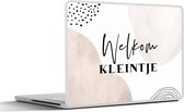 Laptop sticker - 10.1 inch - Quotes - Pastel - 'Welkom kleintje' - Spreuken - 25x18cm - Laptopstickers - Laptop skin - Cover