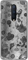 Geschikt voor OnePlus 8 hoesje - Verf - Grijs - Zwart - Siliconen Telefoonhoesje