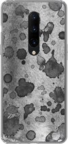 Geschikt voor OnePlus 7 Pro hoesje - Verf - Grijs - Zwart - Siliconen Telefoonhoesje