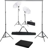 vidaXL Fotostudioset met achtergrond, lampen en paraplu's