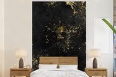 Behang - Fotobehang Zwart - Goud - Verf - Breedte 160 cm x hoogte 240 cm