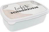 Broodtrommel Wit - Lunchbox - Brooddoos - Familie - 'Liefste schoonzusje' - Spreuken - Quotes - 18x12x6 cm - Volwassenen