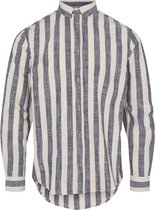 Anerkjendt -  Overhemd Konrad Streep Blauw - XL - Heren - Regular-fit