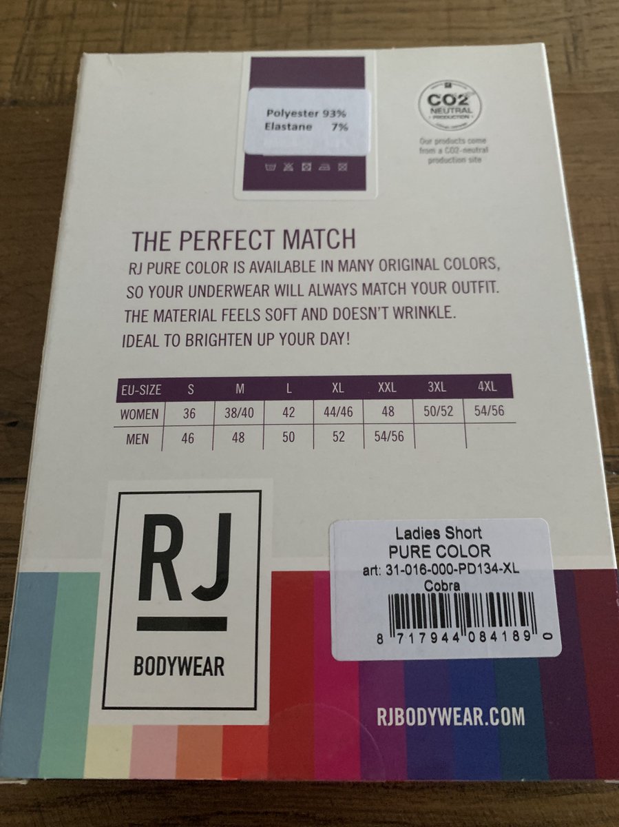 Rj Bodywear Ladies Short Pure Color Cobra Maat Xl