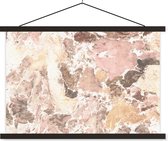 Posterhanger incl. Poster 90x60 cm - Schoolplaat - Keien - Graniet - Geel - Textielposter - Zwarte latten