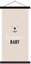 Posterhanger incl. Poster 60x120 cm - Schoolplaat - Spreuken - Baby - Quotes - Welcome baby - Kids - Kinderen - Textielposter - Zwarte latten