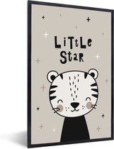 Fotolijst incl. Poster - Little star - Kinderen - Spreuken - Quotes - Kids - Baby - 60x90 cm - Posterlijst