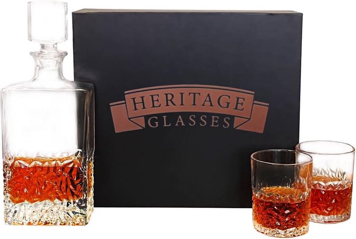 Selkie 3 Piece Crystal Decanter Set by Heritage Glasses -Perfecte Kerst cadeau voor de whiskyliefhebber