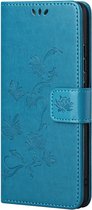 Blauw vlinder book case hoesje Telefoonhoesje geschikt voor Samsung Galaxy A53