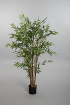 Kunstplant Bamboe - topkwaliteit decoratie - Groen - zijden plant - 150 cm hoog