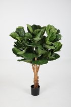 Kunstplant Ficus - topkwaliteit decoratie - Groen - zijden plant - 120 cm hoog