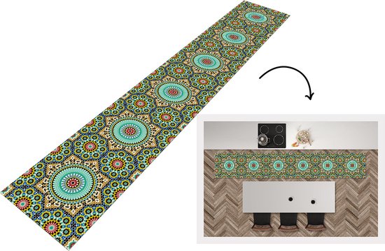 Tapis de cuisine - Tapis de cuisine - Mosaïque - Motifs - Mandala - 300x50 cm - Tapis de Cuisine