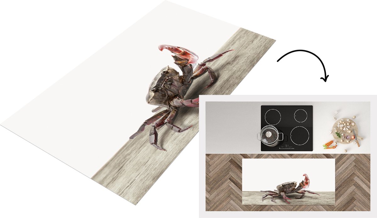 KitchenYeah Keukenloper - Loper keuken - Babykamer - Mr. Krab - 120x60 cm - Keukenloper vinyl Multicolor