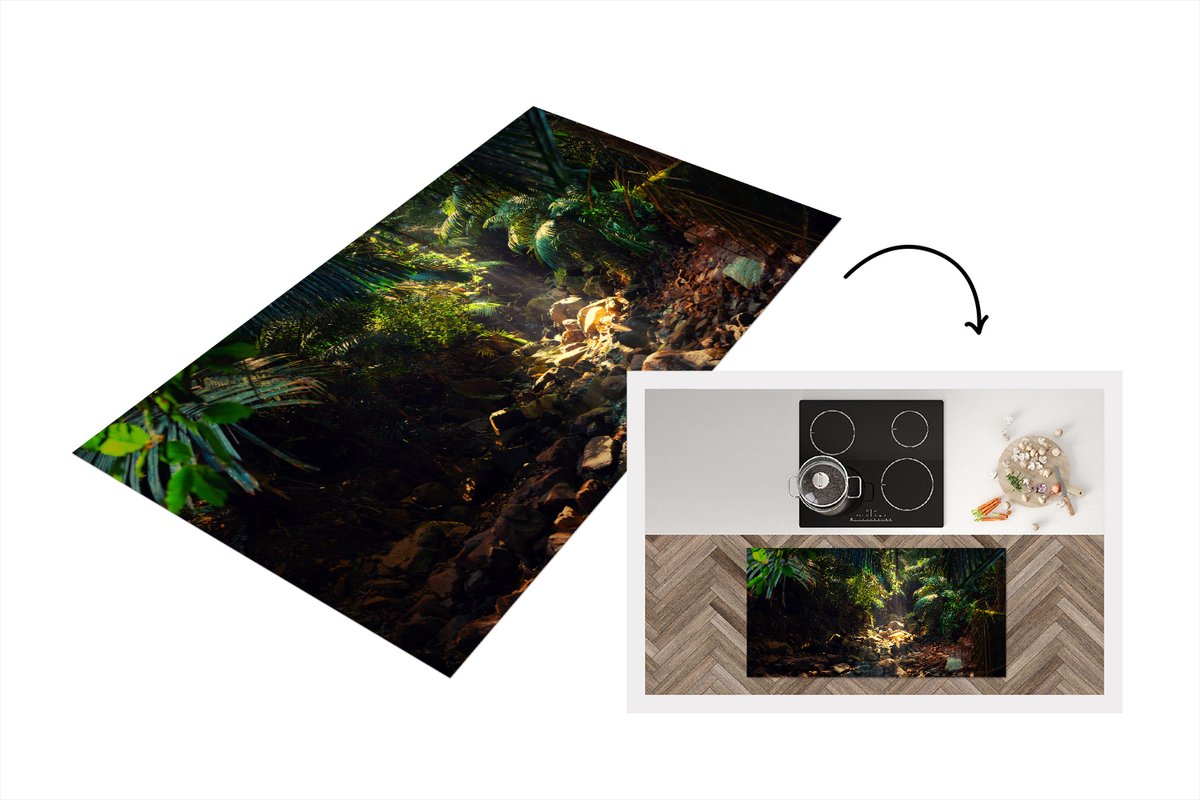 KitchenYeah Keukenloper - Loper keuken - Jungle - Zon - India - Keukenloper vinyl multicolor, foto 2