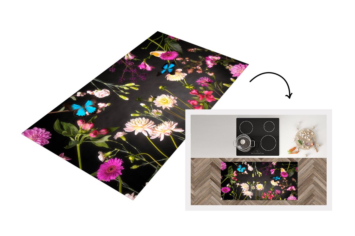 KitchenYeah Keukenloper - Loper keuken - Stilleven - Kleuren - Bloemen - 120x60 cm - Keukenloper vinyl Multicolor