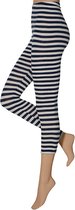 Apollo - Legging Dames - Stripes - Marine/Wit - Maat XXL - Legging - Feestlegging - Legging carnaval - Legging meisje - Leggings