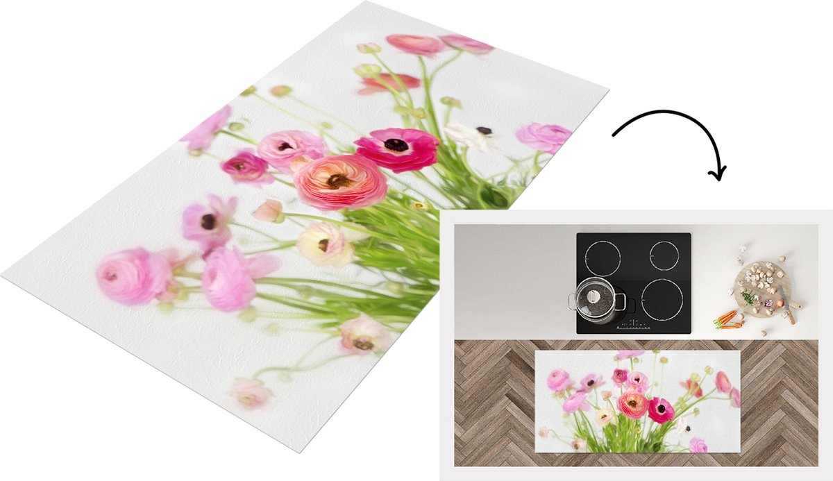 KitchenYeah Keukenloper - Loper keuken - Stilleven - Bloemen - Lente - 120x60 cm - Keukenloper vinyl Multicolor