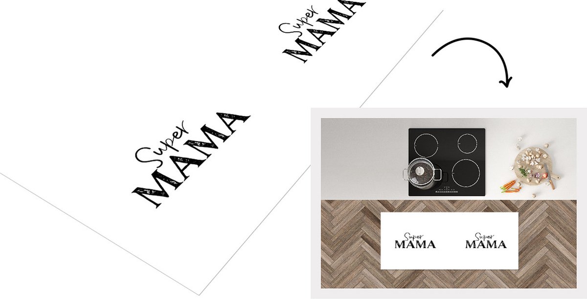 KitchenYeah Keukenloper - Loper keuken - Spreuken - Super mama - Quotes - Mama - 120x50 cm - Keukenloper vinyl Multicolor
