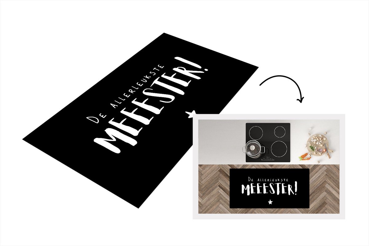KitchenYeah Keukenloper - Loper keuken - Meester - Quotes - Spreuken - De allerleukste meester - 120x60 cm - Keukenloper vinyl Multicolor