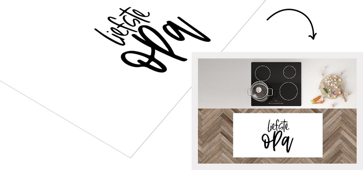 KitchenYeah Keukenloper - Loper keuken - Opa - Spreuken - Liefste opa - Quotes - 120x60 cm - Keukenloper vinyl Multicolor