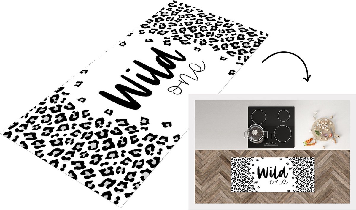 KitchenYeah Keukenloper - Loper keuken - Wild one - Spreuken - Quotes - 120x50 cm - Keukenloper vinyl Multicolor