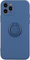 MM&A Ring Vingergreep Back Cover Case Hoesje voor Apple iPhone 13  - Blauw – Polycarbonaat – TPU – Harde Plastic - Schokabsorberend - Schokbestendig – met Stand