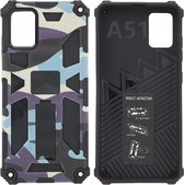 Samsung Galaxy A51 (4G) Hoesje - Rugged Extreme Backcover Camouflage met Kickstand - Paars