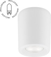 Opbouwspot Livia wit rond incl lichtbron 230V 1,7W IP55 diffuus glas