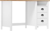 vidaXL Bureau Hill Range met 3 lades 120x50x74 cm massief grenenhout