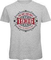 1936 The One And Only | Feest Kado T-Shirt Heren - Dames | Antraciet - Donker Rood | Perfect Verjaardag Cadeau Shirt | Grappige Spreuken - Zinnen - Teksten | Maat M