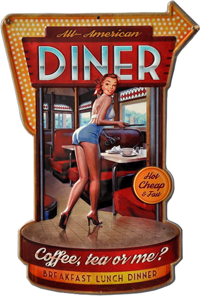 Wanddecoratie Vrouw 40x58 cm Rood Bruin IJzer